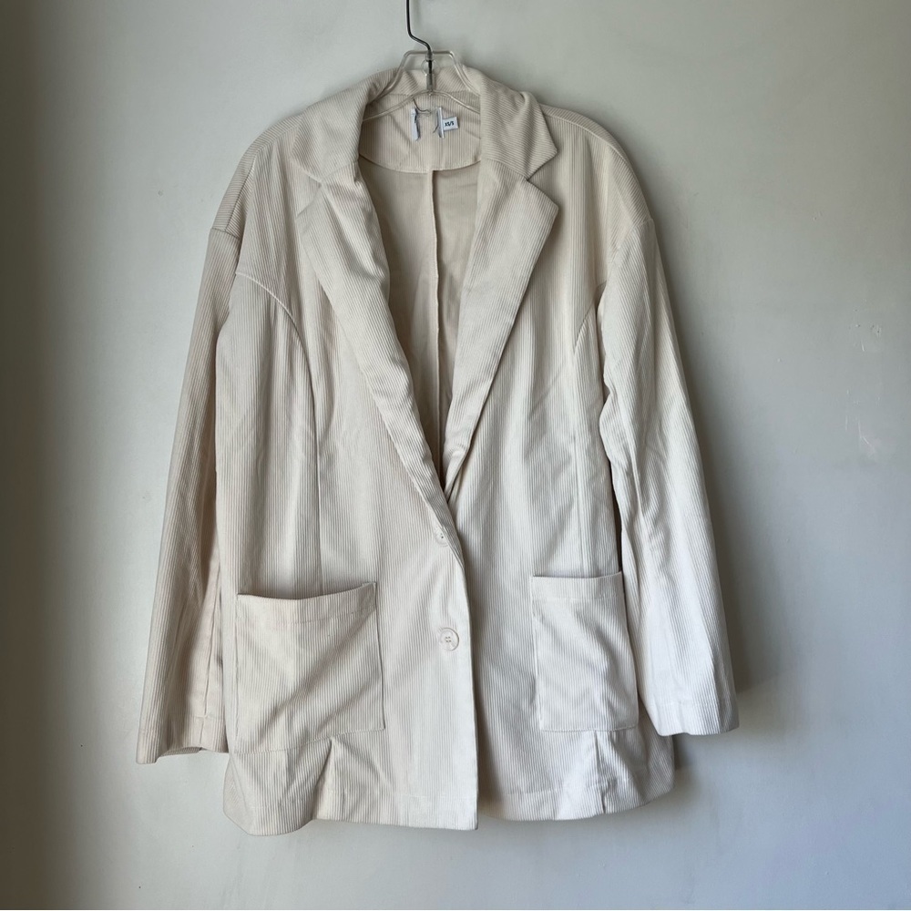 Princess Polly Amber Off White Corduroy Oversized Blazer XS/S